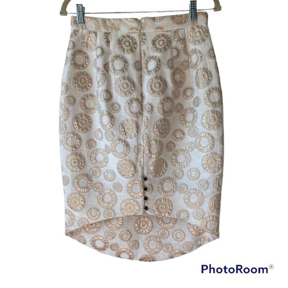 NWT Anthropologie Corey Lynn Calter Latia Gold Metallic Brocade Pencil Skirt 6 - Picture 10 of 13